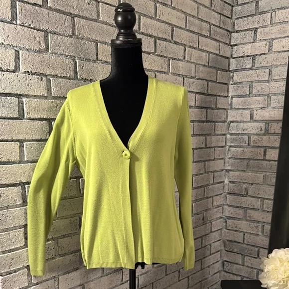 Charter Club Green Cardigan Sweater V-Neck Knit - Picture 6 of 6